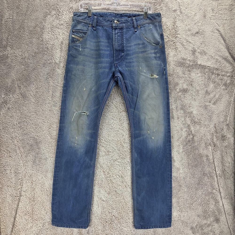 Diesel Jeans Mens 30x32 Blue Krooley Regular Slim Carrot Made In Italy 0811P